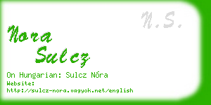 nora sulcz business card